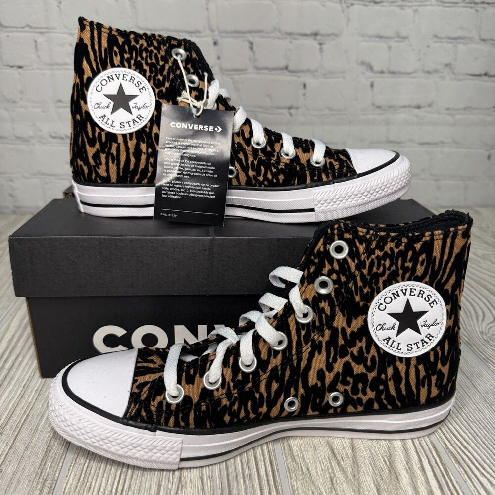 Converse CTAS Hi Top Leopard Print Sneakers Women’s 7.5 Chuck Taylor Streetwear